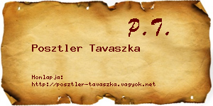 Posztler Tavaszka névjegykártya